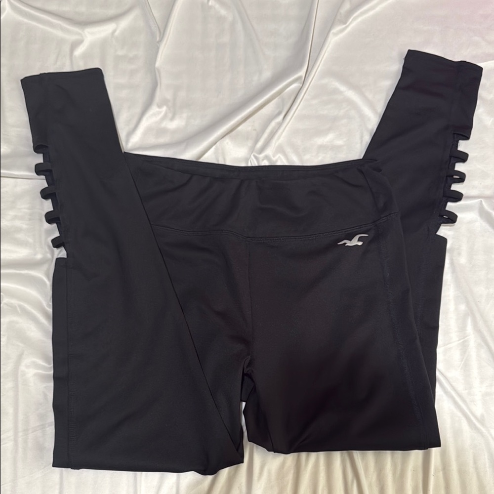 Hollister Black Leggings with Side Details